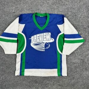Firstar Hockey Jersey Mens XS Blue Preview Challenge Cup Graphic Mesh Stained